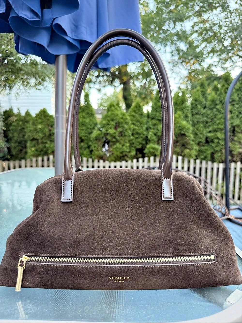 Verafied Structured Satchel in Brown